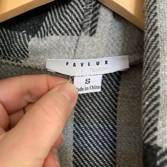 {Favlux} Plaid Ruffle Front Jacket - Picture 2 of 7